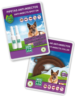 Antiparazitní set: obojek + pipety pro psy, proti klíšťatům, blechám a létajícímu hmyzu